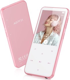 Resim 64 GB MP3 Çalar, Bluetooth 5.3, HiFi Ses, FM Radyo, 2,4 inç TFT Ekran, Pembe 