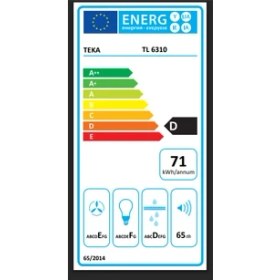 Resim Teka TL 6310 Sürgülü Aspiratör 332 m³/h Çelik 60 cm 40474250 