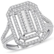 Resim Lilarote Çift Sıra Sekiz Bagetli İki Kol Altın Yüzük 