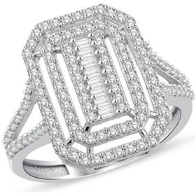 Resim Lilarote Çift Sıra Sekiz Bagetli İki Kol Altın Yüzük 