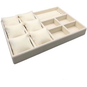 Resim Yeni Süet Krem Takı Sergileme Kutusu Aydındecor Çok Renkli 