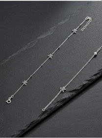 Resim 925 Ayar Gümüş Tekli Mideli Nazar Boncuğu Yıldız Bileklik Gümüş 