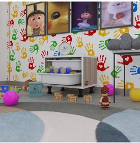 Resim Kenzlife Sepetli Mutfak Dolabı Ruberu Crd 038x45x30 Banyo Oyuncak Çamaşır Beyaz 2 Li Sepet 