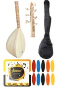 Resim şenses müzik market 38 Tekne Ihlamur Ağacı Karahan Uzun Sap Bağlama - Kılıf - Tel - Tezene 4'lü Set 