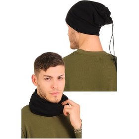 Resim Ritagarcia Unisex Polar Siyah Boyunluk 2'li Set Siyah 