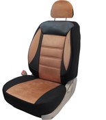 Resim Nissan Micra Uyumlu Tay Tüyü Kumaş Oto Koltuk Kılıfı - TABA-SİYAH 