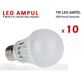 Resim 7W Enerji Tasarruflu Led Ampul 10 Adet 