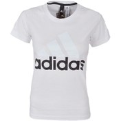 Resim S97214 Ess Linear Slim Tee Adidas Kadın Beyaz Pamuklu Tişört 