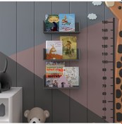 Resim Çocuk Odası Raf / Kitaplık Çr-03 Antrasit Antrasit 