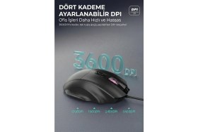 Resim Ajazz NJ05 Kablolu Mouse-4 Seviye Ayarlanabilir Dpı 