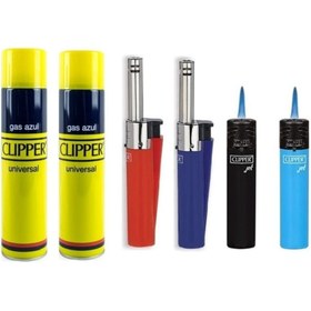 Resim Clipper Efsane Set 2 Adet Jet Rüzgar Çakmağı 2 Adet Mini Tube Çakmak ve 2 Adet Çakmak Gazı no3 