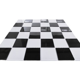 Resim MozaiKristaL Tüm yüzeyler için 48x48x4mm. Siyah-Beyaz Damalı, 30x30cm. Fileli Kristal Mozaik (11 File=1m2 Fiyatı) 