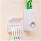 Resim EveFix Diş Macunu Sıkma Makinesi Ve 5 Li Diş Fırçası Tutucu 