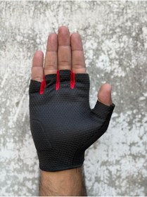 Resim MOTOKIT Revertech Aura Kırmızı / Yarım Parmak - Kaymaz Avuç İçi Özellikli Motosiklet Eldiveni (Erkek) 