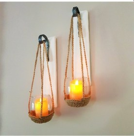 Resim Beyaz Renkli, Led Mumlu Aplik 2’Li Set 