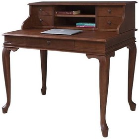 Resim Wooding 110 Cm Çekmeceli Masif Ceviz Raflı Çalışma Masası Ceviz 