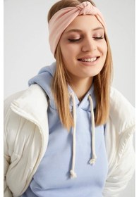 Resim Handmade New Dizayn Butik Bandana Saç Bandı, Ekstra Yumuşak Yerli Kumaş, Şık Rahat Göz Alıcı - Tek Ebat / Pudra Pudra 