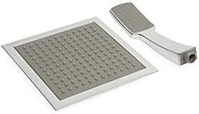 Resim FAUMIX Quadro Model Banyo Tepe Duş Başlığı Başlık Kireç Kırıcılı Sistem (ikili Set) 