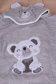 Resim Baveno %100 Pamuk Yuvarlak Koala Çocuk Banyo&Plaj Panço Havlu Gri Tek Ebat 