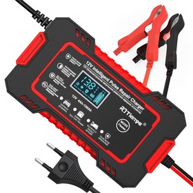 Resim 1 adet 12V6A Akıllı Pil Şarjı/Bakımı, Kısa Devre Koruması, Mat Bitiş, Çift Güç Modu (Pil/Güç), Avrupa Standart Fişi, Erkek-Dişi Konnektör Araba, Kamyon, Motosiklet, Çim Biçme Makinesi, Tekne, Karavan, SUV, ATV için - Pil Dahil Değildir 