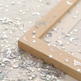 Resim 1 Paket Karışık Boyutlar Lazer Altın ve Gümüş Ay ve Yıldızlar Payet, Doğum Günü için Plastik Parti Süsleri, Tırnak Sanatı, Evrensel Tatil Süslemeleri 