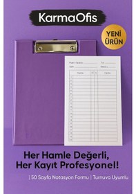 Resim Satranç Notasyonlu Sekreterlik Seti 17x24 Cm 50 Sayfa Hamle Kayıt Formu Lila 