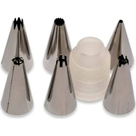 Resim Adin Tasarım Duy Seti 7 Adet Krema Torbası Ucu Pasta Krema Şekillendirici Krema Pasta Yapımı Dekor Ucu Vida 
