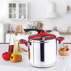 Resim Safinox Vision 6 Litre Bakalit Kulplu Düdüklü Tencere Kırmızı 