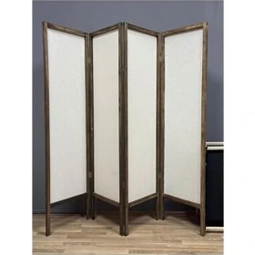 Resim Meditroia Ahşap Malzemeden Üretilmiş 4 Kanatlı Paravan Seperatör 200 cm Genişlik 160 cm Yükseklik 