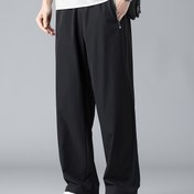 Resim Erkekler için yazlık nefes alabilen hızlı kuruyan bol fit koşu pantolonları - Hafif, düz renk teri emici spor pantolonları, bağcıklı bel bandı, rahat giyim için kaymaz tasarım, teri emici 
