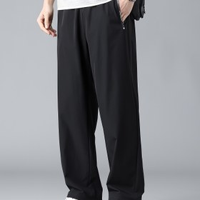 Resim Erkekler için yazlık nefes alabilen hızlı kuruyan bol fit koşu pantolonları - Hafif, düz renk teri emici spor pantolonları, bağcıklı bel bandı, rahat giyim için kaymaz tasarım, teri emici 