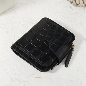 Resim Şık ve Basit Kadın Üç Katlı Cüzdan - Çıtçıt Kapatmalı, Çoklu Kart Yuvası & Naylon Astarlı - Seyahat için Kompakt Taşınabilir Tasarım, Günlük Kullanım (Düz Renk), Dokulu Yüzeyli Seyahat Aksesuarı 