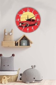 Resim Dekoratif Çocuk Odası Duvar Saati 35X35Cm Renkli BWDSCX35-0055 