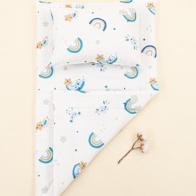 Resim Alt Açma Matı ve Yastık - Mavi Gökkuşağı 