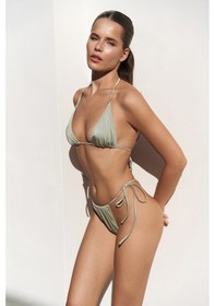 Resim Mai Collection Mai Studios Co. Cahya Bağlamalı Yeşil Üçgen Bikini Üstü Yeşil 