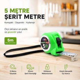 Resim sbodurhome 12 Adet Measurıng Tape 5MTX25MM Şerit Metre (4887) 