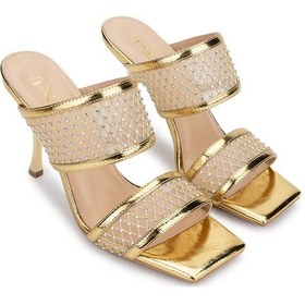 Resim Tamer Tanca Kadın Deri/tekstil Gold Topuklu Terlik 654 366 Bn Trlk Y25 Gold Altın 