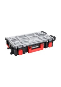 Resim Workpro Wp283029 24lt 12 Gözlü Şeffaf Kapaklı İstiflenebilir 56x35x12,5cm Profesyonel Organizer Takım Çantası 