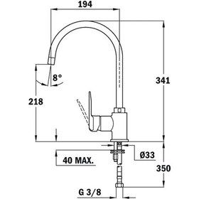 Resim Teka In 995 Döner Borulu Beyaz Eviye Bataryası 