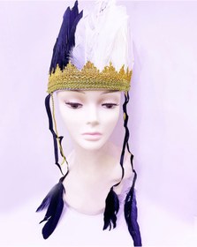 Resim AyrStore Siyah Beyaz Renk Tüylü Kızılderili Başlığı | Taraftar Başlığı 