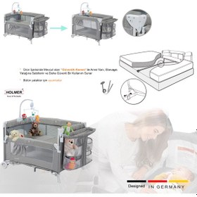 Resim Holmer Maxi Comfort Coolstyle Anne Yanı Deluxe Kumaş Premium Dönenceli Oyun Parkı 