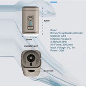 Resim Mufunye Dış Mekan Usb Akıllı Hava Pompa - 200l/dak Inflasyon-deflasyon, Led Işık, 5 Uç, 1200mah Li-pol Batarya - Gri 