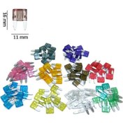 Resim ERAKS CAR ACCESORIES Eraks 25 Adet Mini Boy Bıçak Sigorta Japon Sigorta 10-15-20-25-30 Amper 