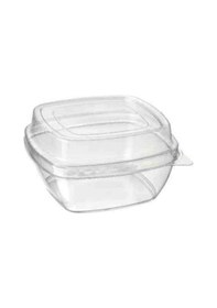 Resim Kristal Kare Kase Kapaklı 330 Cc 12' Li Şeffaf Plastik, Şık Sunumlar İçin İdeal Servis Kabı 