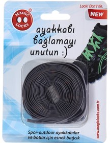 Resim Magic Locks Akılı Elastik Yassı Bağcık-Gri Gri 