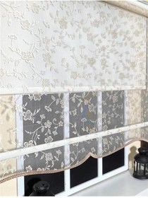 Resim Çift Mekanizmalı Somon Rengi Tül Perde Ve Ekru Stor Perde Stb45248-v111 