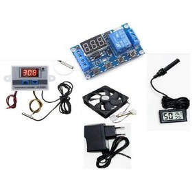 Resim Saatbasikargo Kuluçka Seti, Termostat,Adaptör,Fan,Nem Ölçer,Zaman Modülü 