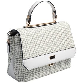 Resim Silver Polo Sp838 Kadın Çapraz Çanta Kaz Ayağı Ekose Yeşil-kemik 