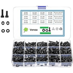 Resim Venoa İcsp600 İmbus Civata Somun Pul Seti M3, M4, M5 Çantalı 600 Parça Diğer 