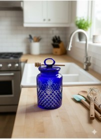 Resim Paşabahçe Kitchen Polo Dekorlu Büyük Boy Renkli Cam Kavanoz 1515 Cc Şık & Hijyenik Saklama Mavi 